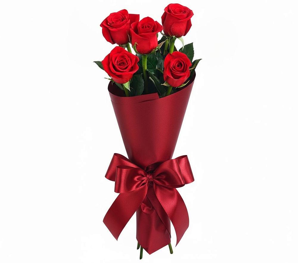 Букет 5 Красных роз Эдлесс Лав в Сясьстройске