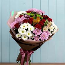 Букет цветов из:  Розы, Хризантемы и Альстромерии в Сясьстройске