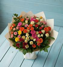 Букет Микс из разноцветных кустовых роз #REPLACE_PRED# Сясьстройске